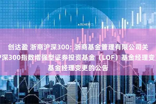 创达盈 浙商沪深300: 浙商基金管理有限公司关于浙商沪深300指数增强型证券投资基金（LOF）基金经理变更的公告